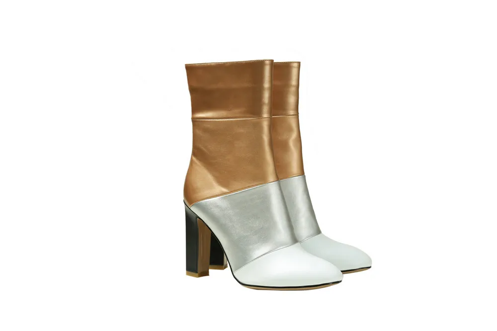 12cm high heels women boots luxury leather shoes 37