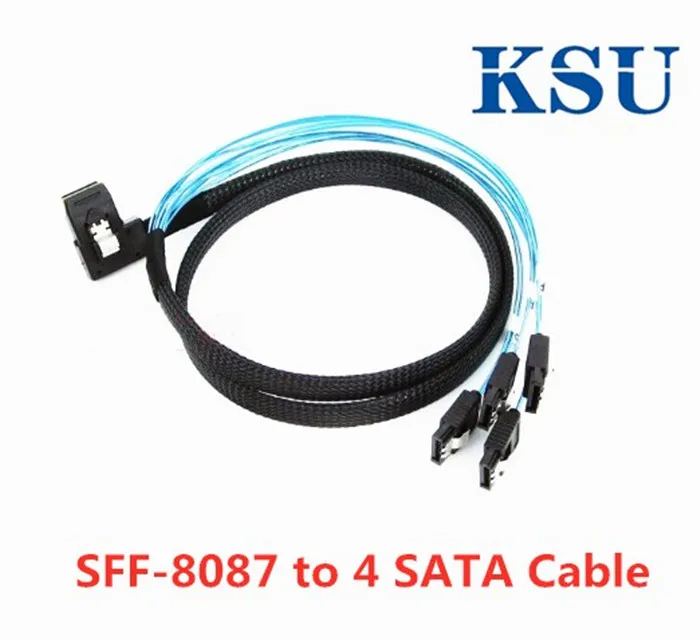 Вниз Угловой 90 градусов Mini SAS 4i SFF 8087 узловой до 4 SATA 7Pin целевой жесткий фотокабель