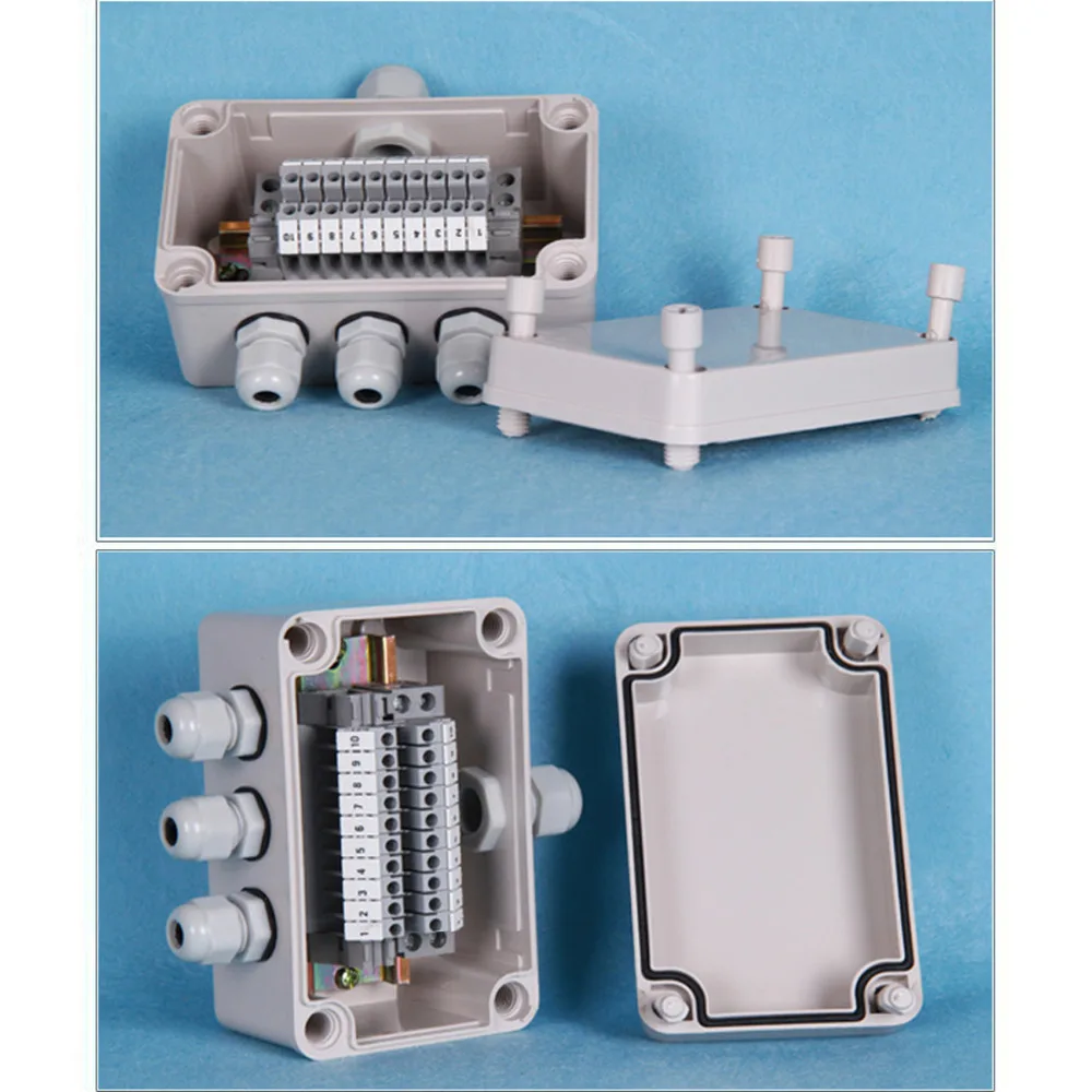 IP65 Водонепроницаемый Кабельная коробка 80*130*70 мм один из трех из клеммные колодки для din-рейки набор