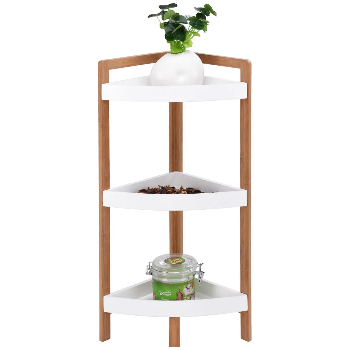 Giantex 3 Tier Corner Shelf Tower Storage Bathroom Wood Rack Stand Organizer Holder Home Furniture HW57019 Giantex 3 Tier Corner Shelf Tower Storage Bathroom Wood Rack Stand Organizer Holder Home Furniture HW57019