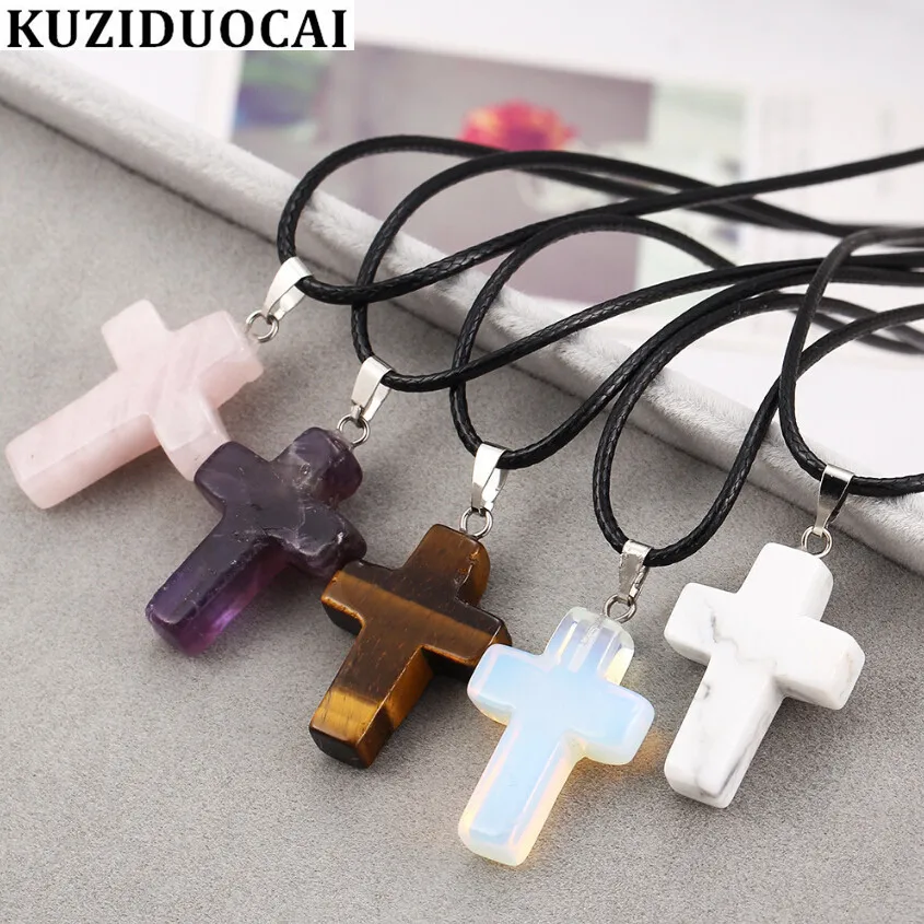 Kuziduocai новые модные ювелирные изделия Bohe натуральный камень тигровый глаз Крест