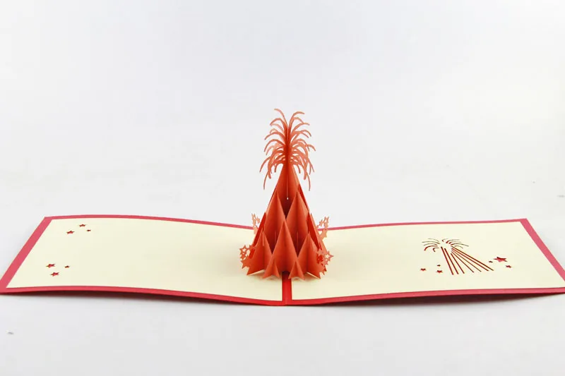 Carte De Vœux Pop Up Pour Feu D Artifice Carte De Vœux 3d Carte De Vœux Feu D Artifice Floral Aliexpress