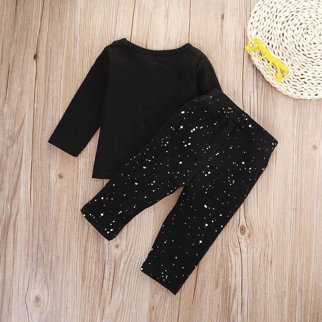 

2 Pcs Newborn Kids Baby Girl Boy Clothing Set Infant Babies Long Sleeve T-shirt Tops+Pants Outfits Sets Clothes 2019