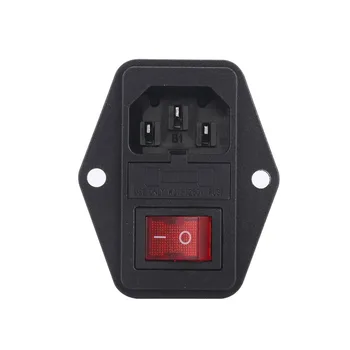 

3 Pin Power Socket Rocker Switch Inlet Module Plug AC 5A 10A 250V Fuse Switch Convenient Male Power Socket Male Connector