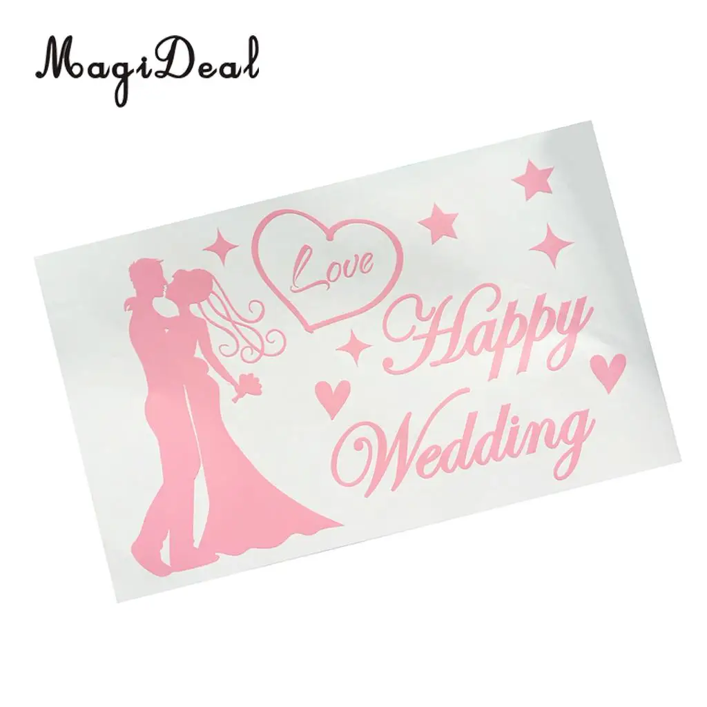 Romantic Happy Wedding Stickers Decal Jumbo Clear Bobo Balloons DIY Decorations