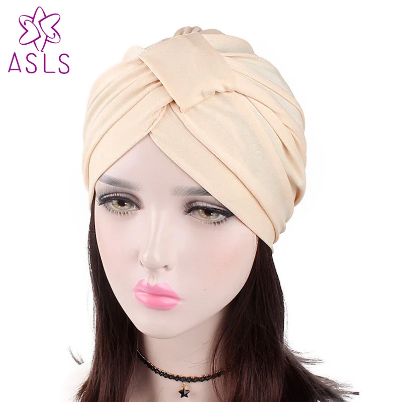 Новые модные женские эластичные Модальные тюрбан из хлопка купол кепки головные уборы для химиотерапии твист хиджаб головы шарфы дамы капот кепки Turbante
