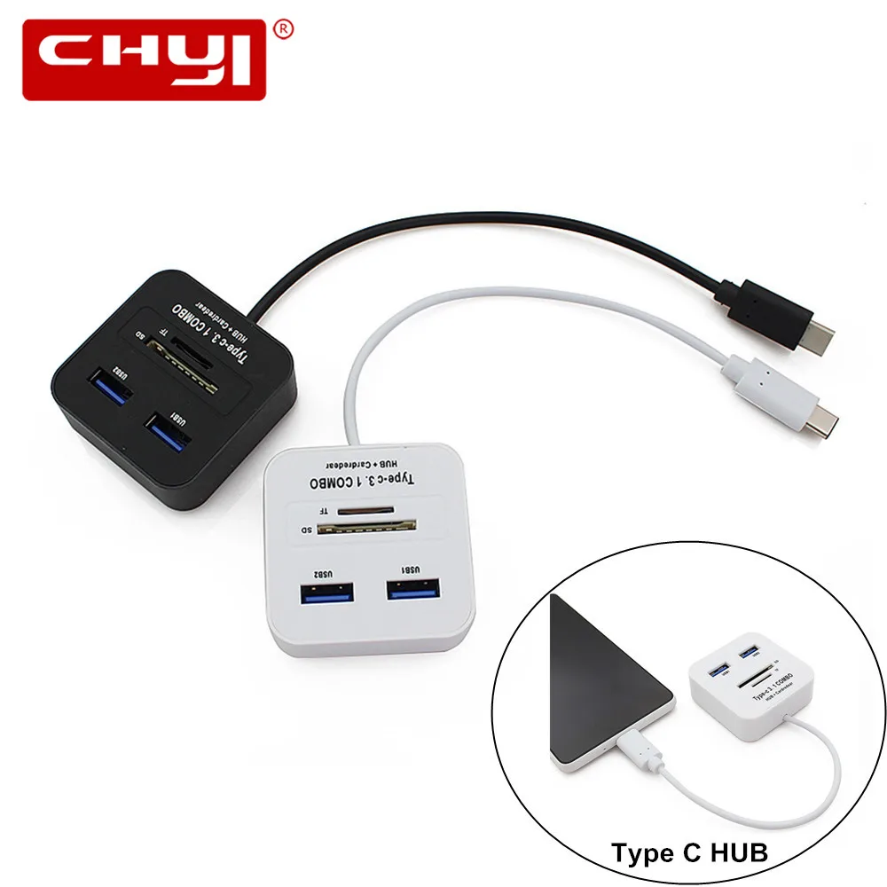 USB 3.0 Hub Type C 3.1 HUB with Card Reader TF Micro SD Card 10Gbps