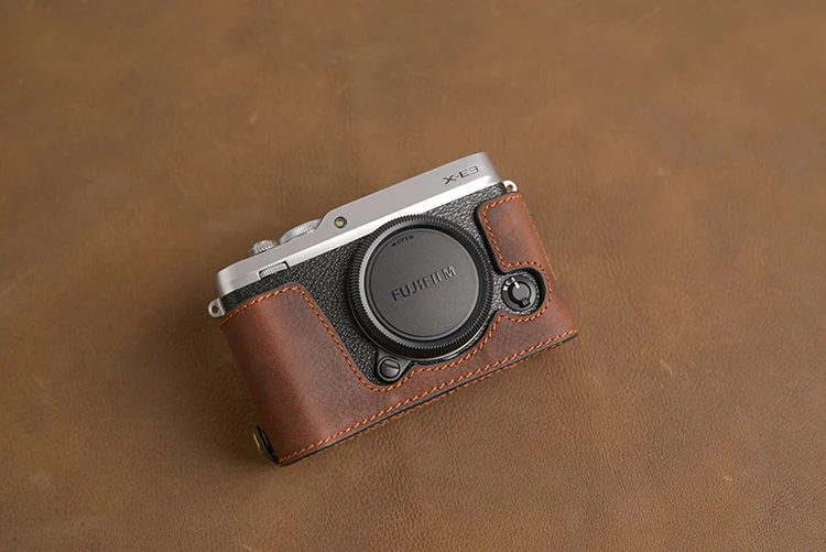 Бренд AYdgcam, натуральная кожа, чехол для камеры ручной работы, половина тела, нижняя крышка для Fuji Fujifilm XE3, X-E3, открытая батарея