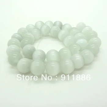 

Free Shipping,(400Pcs/Lot) 10mm White Cats Eye (Opal) Glass Beads Fit Jewelry Making,Handmade Lampwork Stone Round Shape Beads