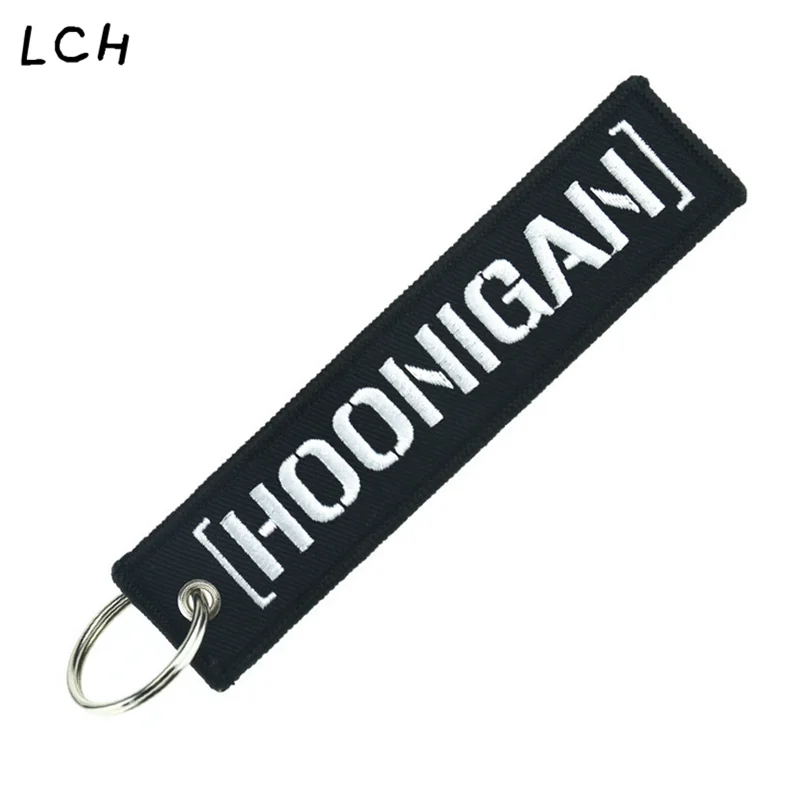 

Fashion Hoonigan Keychain Black Sticker Key Holder for Cars and Motorcycles Key Fobs Remove Before Flight Hoonigan Keychains