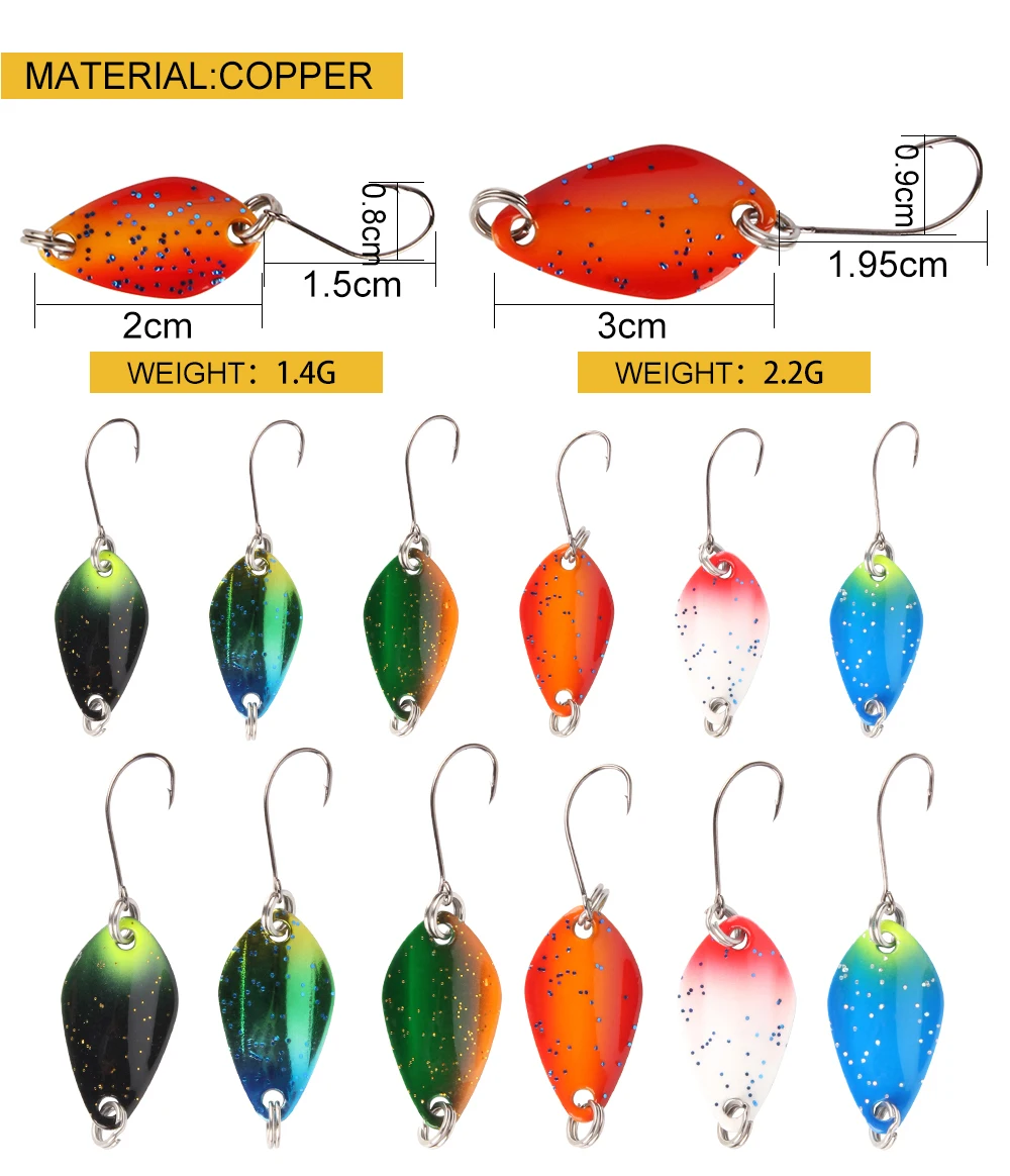 Spinpoler 4PCS 1.4g2cm 2.2g3cm Trout Fishing Spoons Lure Swim Bait Isca Artificial Trout Spoon Lure Fishing Tackle  (2)