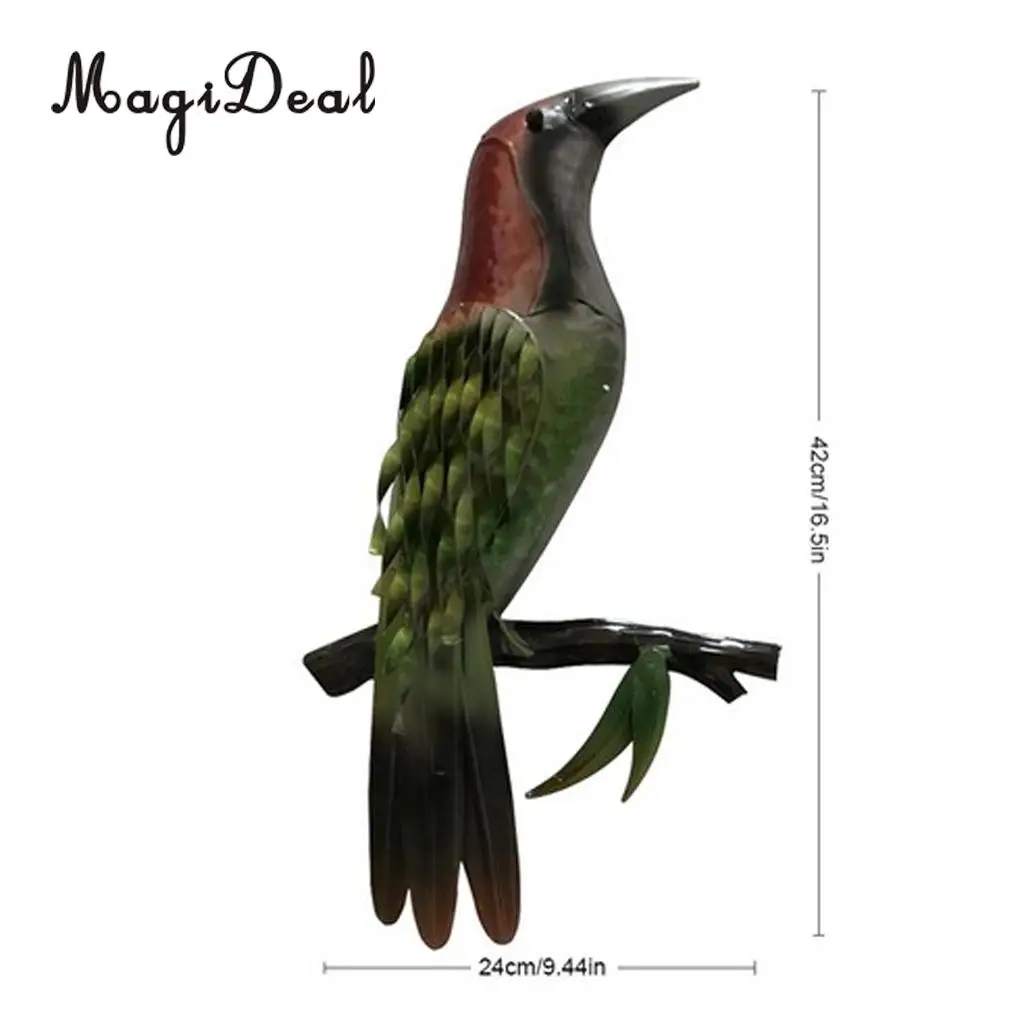 Iron Wall Decor Stand Bird Figurine Miniature Fairy Garden Decoration Figures Statue Ornament