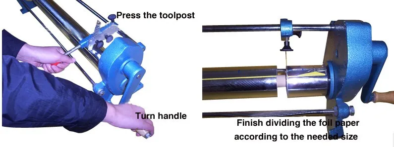 2" фольгированная бумага устройтство для продольной резки горячей фольги штамповки Рулонной Резки Core 0,9" ручной резки