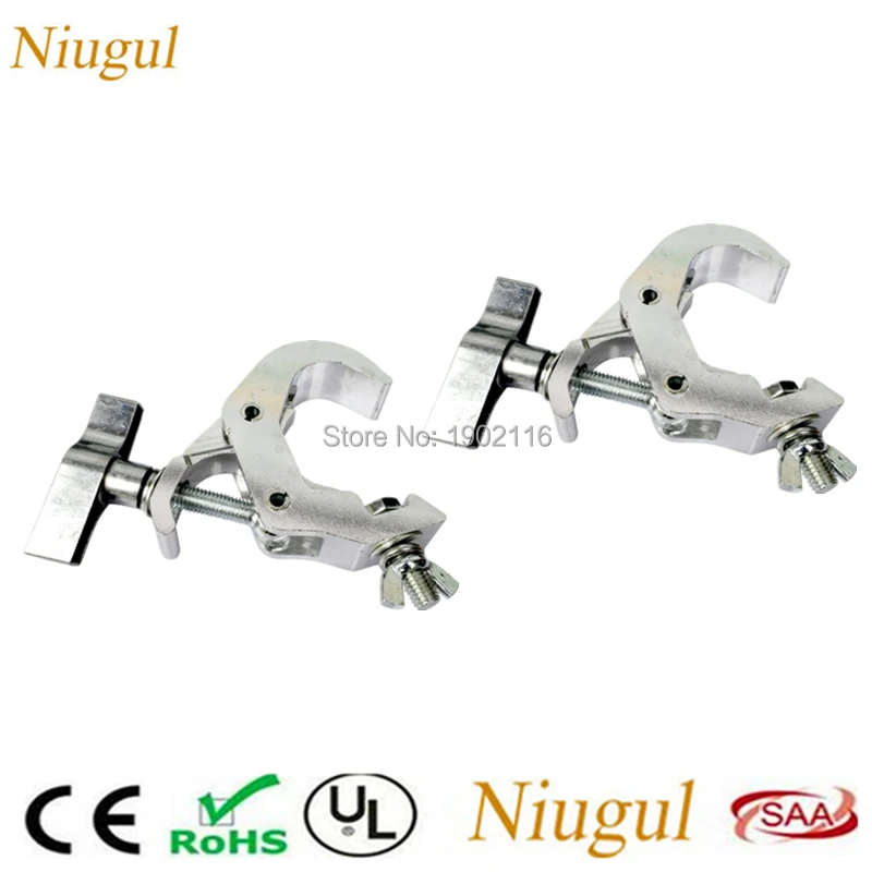 

2pcs High Quality Universal Light Hook /6061 Aluminum Alloy Single Ring Clasp 40-52mm For Stage Light Big Light Clamp 120KG Load