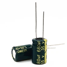 35V 680 мкФ 10*15 высокочастотный низкоимпедансный алюминиевый электролитический конденсатор 680 мкФ 35v 20