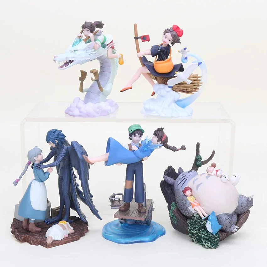 

Spirited Away The Castle in the Kiki's Delivery Service Totoro Howl's Moving Castle PVC Figures Collectible Toys 5pcs/lot