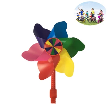 

Colorful Plastic Bike Pinwheel Decorative Snaps on Bike Handlebar Decoration Windmill Decoration for Kids Outdoor Gifts