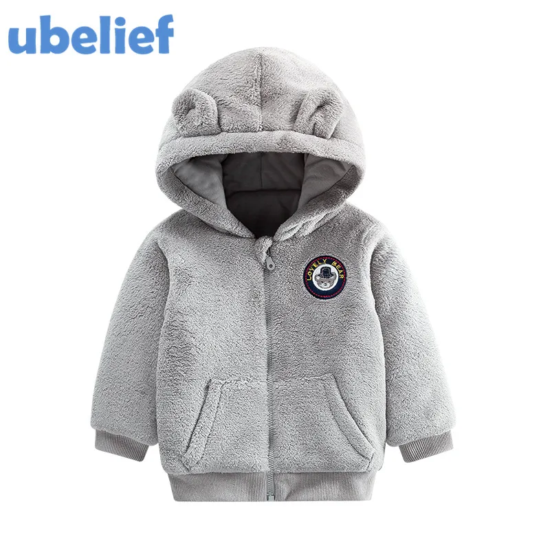 UBELIEF boys hoodies fleece baby bear hood Boys kids hoodies winter boy