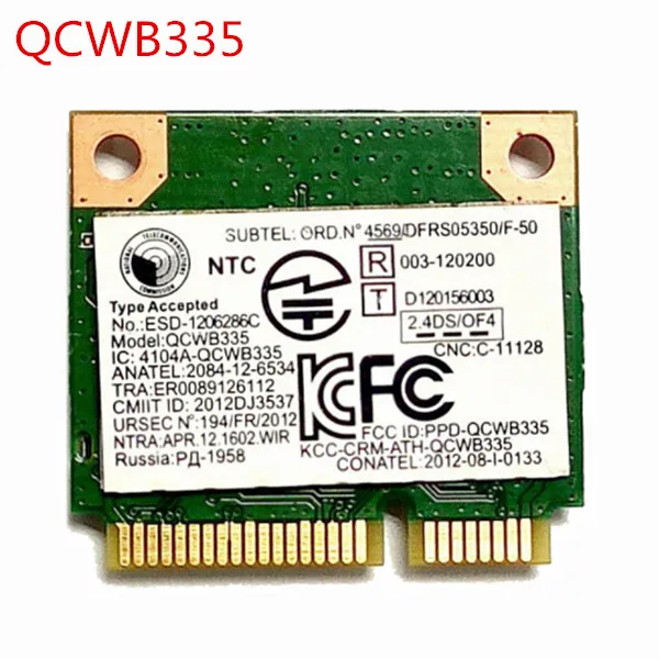 Wi Fi мини карта Atheros QCWB335 pci e Bluetooth для HP BT 4 0 PCI экспресс адаптер Бесплатная