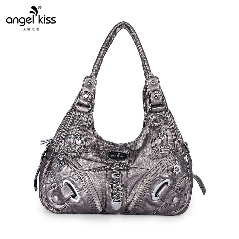 

Angelkiss Handbag Hobo Women Bag Roomy Multiple Pockets Street ladies' Shoulder Bag Fashion PU Tote Satchel Bag for Women