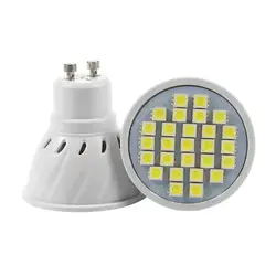 [Dbf] супер яркий gu10 led spotlight 3 Вт 4 Вт 5 Вт AC 220 В 110 В GU10 лампада светодиодные лампы 24LED 27LED 29led энергосберегающие Дома Освещение