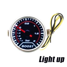 2 “52mm 12 v LED Universal Fumaça Len-1 ~ 0 ~ 2BAR Turbo Medidor de Calibre do Impulso /Turbo Boost Medidor