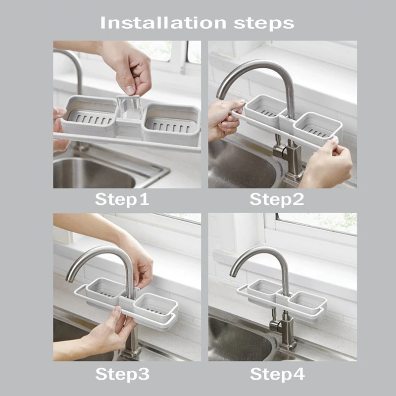 Adjustable Towel Stand Rack Kitchen Sink Shelf Soap Sponge Drain Rack Holder Storage Organizer Sink Accessories Wash