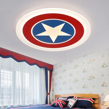 

Modern simple Children's room boy bedroom light cartoon America Captain star ceiling lamp