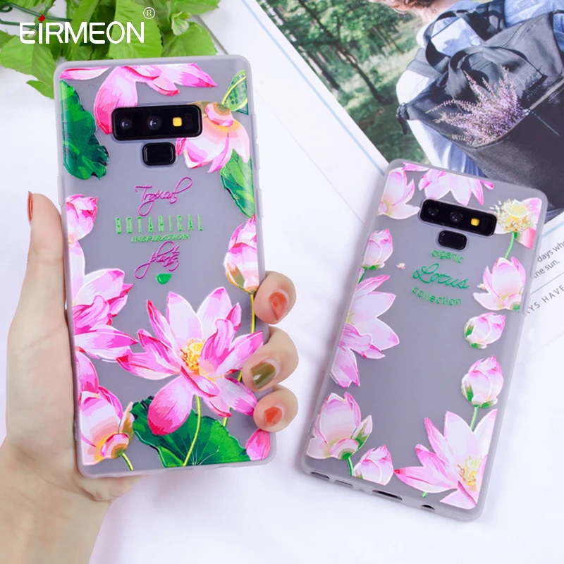 

EIRMEON For Samsung Galaxy Note 9 Case Luxury Cute Flowers Phone Covers For Galaxy Note 9 Ultra thin TPU Silicon Coque Fundas