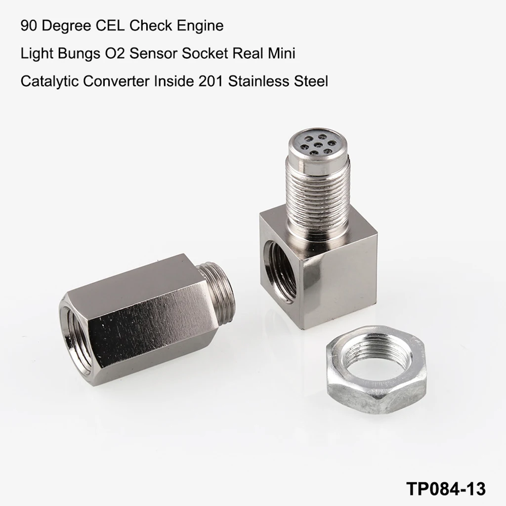 Светильник для проверки двигателя, 201 градусов, нержавеющая сталь, выхлопная труба O2, датчик кислорода, мини-каталитический преобразователь