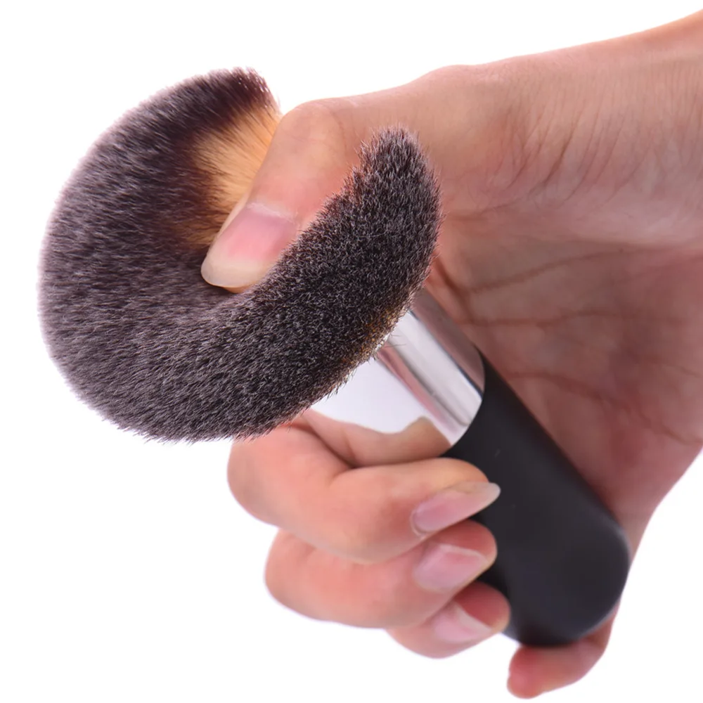 

Black oversized wood tube powder brush brand makeup blush brush Smudge contour foundation Brush pinceis maquiagem profissional