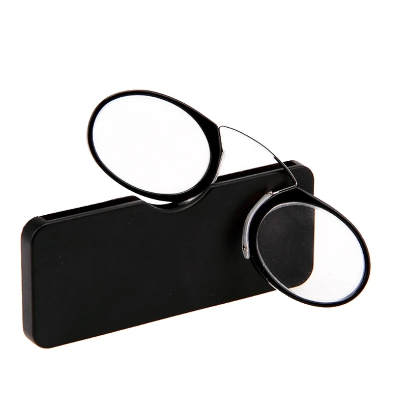 Nose Resting Reading Glasses +1.0 to +3.5, Portable SOS Wallet Reader clip on Mini reading glasses with case