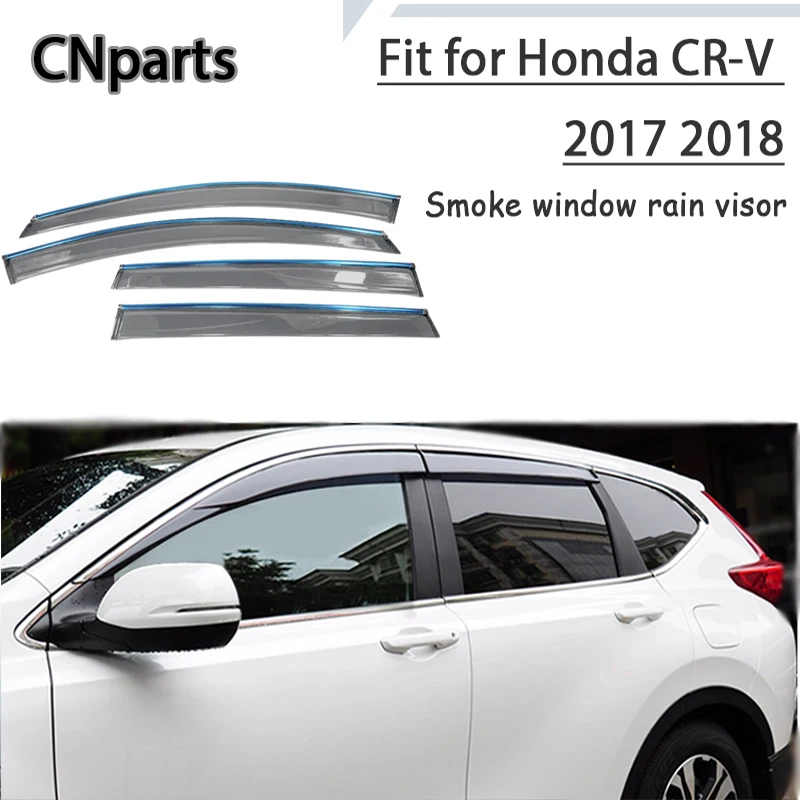 

CNparts 4pcs ABS For Honda CR-V 2017 2018 Car Smoke Window Visor Keep Fresh Air convection Accessories