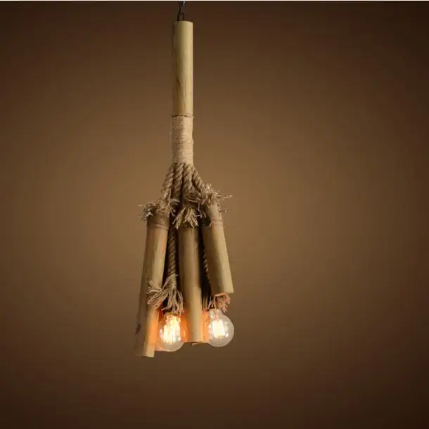 

Simple Pendant Lights Art Cafe Bar creative personality of American retro hemp bamboo lamp restaurant clothing store LU725217