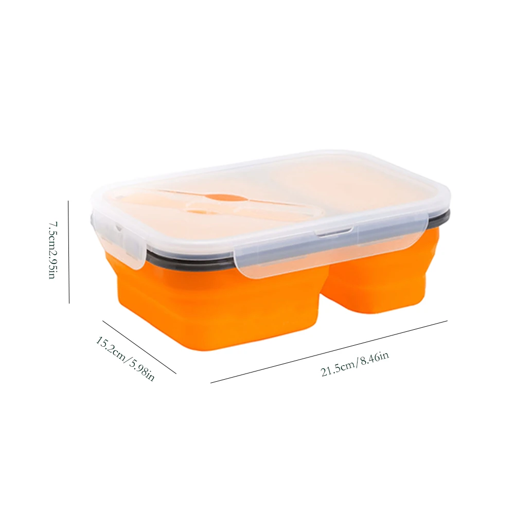 Силиконовая складная коробка для бэнто, Складной Портативный Ланч-бокс для еды, столовая посуда, контейнер для еды, миска для детей