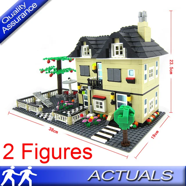 

new 34053 Architecture Large Garden Villa Building Blocks 3D Structure House Models Bricks Creative Toys