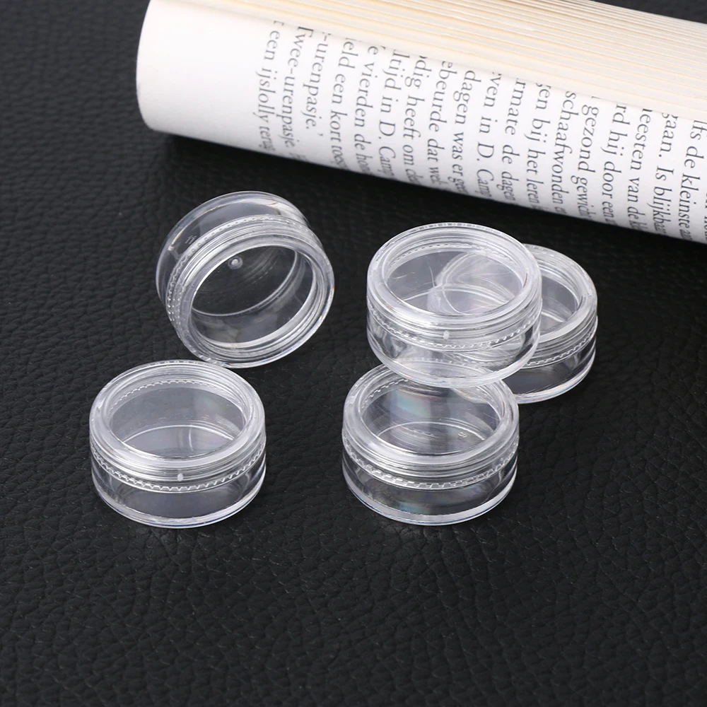 20pcs/lot Clear Plastic Jars Pot Empty Face Lip Balm Travel Mini Sample