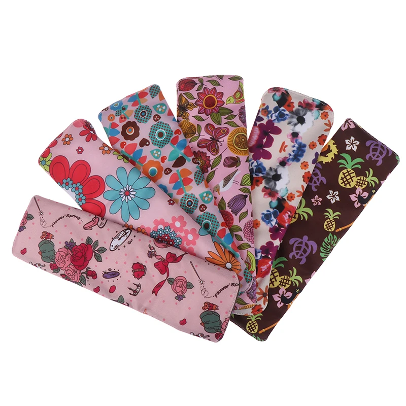 1PCS Flower Printed Bamboo Charcoal Fleece Inner Lady Cloth Menstrual Pads,Reusable Waterproof Mummy Pads For Women