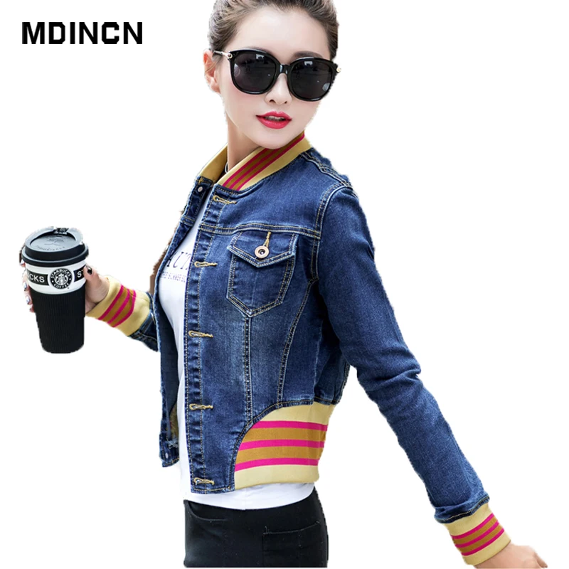 

MDINCN Slim Women Basic Coat Denim Jacket Women Autumn And Winter Denim Jacket For Women Jeans Jacket Women Denim Coat