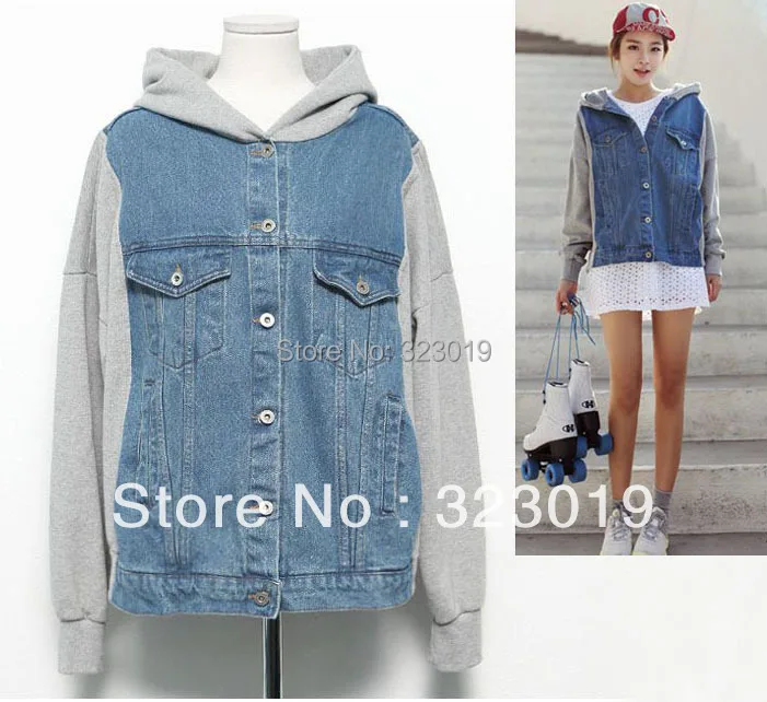 À Veste Avec Denim De L'acide Baseball Femmes Wear Dans Capuche Lavage Sport qHq4AY