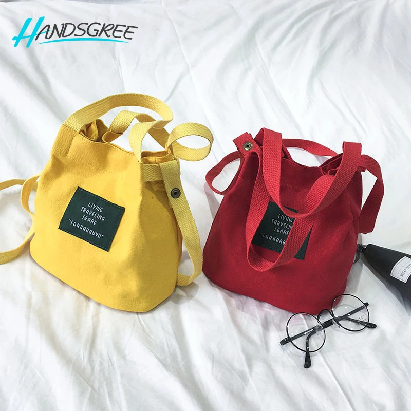 

Lady Canvas Handbag Mini single shoulder bag Crossbody Messenger bag women Bucket pack Female shopping bags
