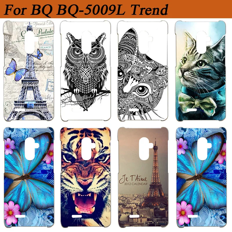 

BQ-5009L Trend Case Cover Luxury Wolf Tiger Owl Rose Eiffel Towers Pattern Painted Soft Tpu Case For BQ BQ-5009L Trend Covers