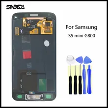 Хорошее Sinbeda Super AMOLED ЖК-дисплей Сенсорный экран планшета Панель для Samsung Galaxy S5 мини G800 G800F ЖК-дисплей Дисплей + кнопка домой сборки