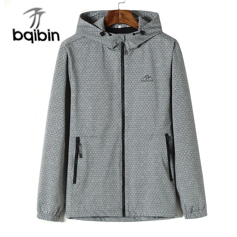 

Plus Size Jacket 2019 New Spring Autumn Mens Hooded Jackets Slim Fit Long Sleeve Homme Trendy Windbreaker Coat Brand Clothing