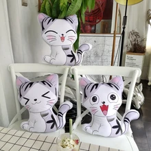 Милая Подушка с рисунком кота 40*35 см плюшевая имитация Лежанка для котиков детская спальная Подушка диванная подушка