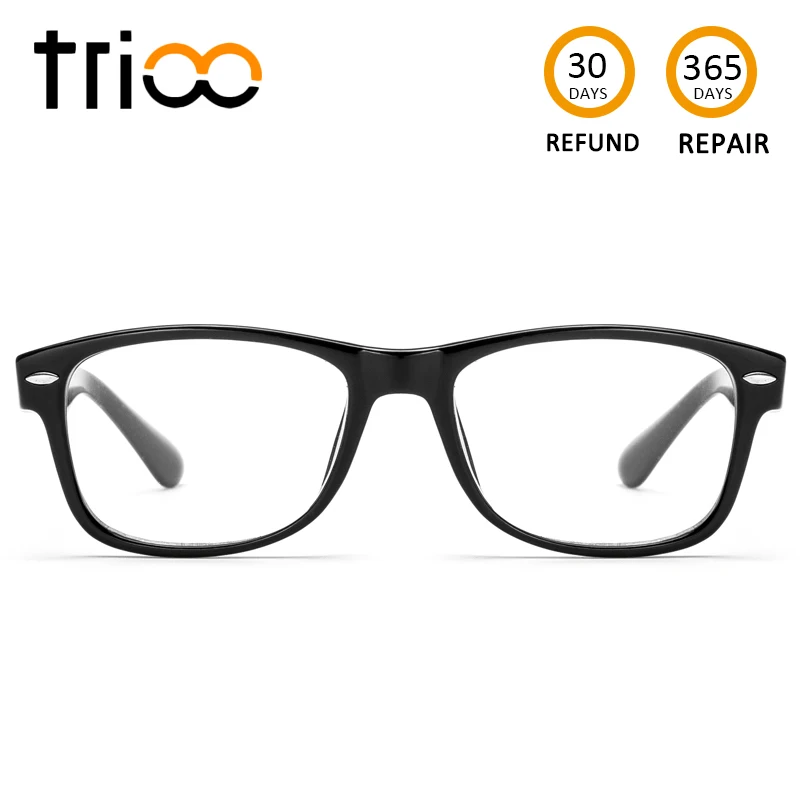Женские очки с заклепками TRIOO квадратные для чтения оптикой прозрачные