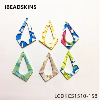 

New arrival! 39X25mm 50pcs/lot acetic acid imitate marble texture drop-shape charms for earring/Jewelry DIY(As shown)