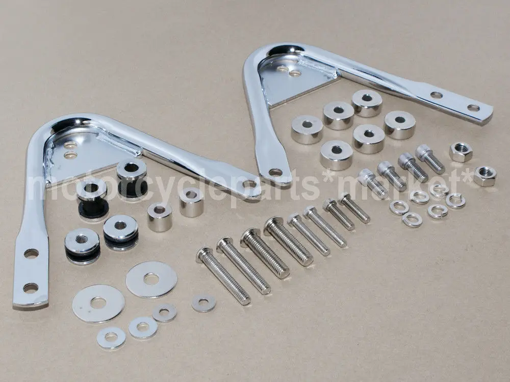 

Chrome Docking Hardware Kit for 97-08 for Detachable case for Harley Two Up Luggage Rack