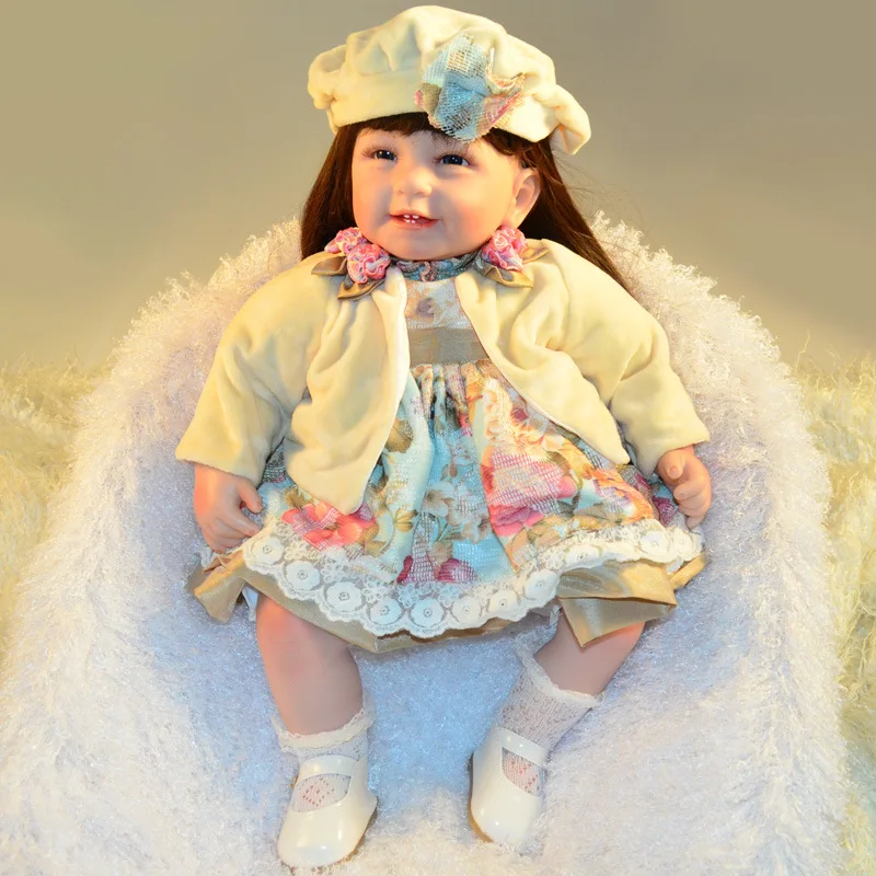 

55CM 22'' Handmade Reborn Silicone Babies Dolls Realistic Reborn Baby de silikon Dolls For girls Gifts