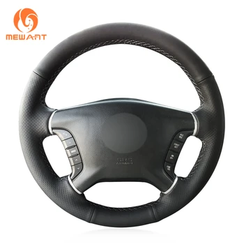 

MEWANT Black Artificial Leather Car Steering Wheel Cover for Mitsubishi Pajero 2007-2014 Galant 2008-2012